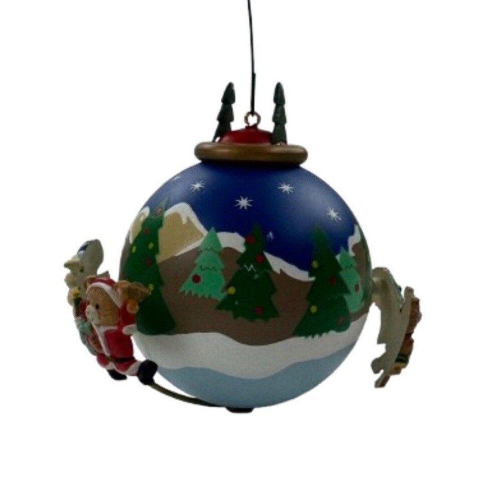 Vintage 1992 NOMA Rotating Bear Globe Ornament Bears Christmas Tree